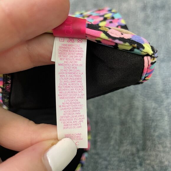 Victoria's Secret Bikini Top 32C Confetti Rainbow Gold Foil Strappy Swim Top - Picture 6 of 7